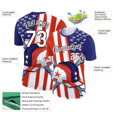 Load image into Gallery viewer, Custom Red Blue-Black 3D Pattern Design American Flag Tool Wrench Labor Day Performance T-Shirt