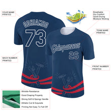 Load image into Gallery viewer, Custom US Navy Blue White-Red 3D Pattern Design Tool Wrench And Hammer Labor Day Performance T-Shirt