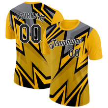 Load image into Gallery viewer, Custom Gold Black-White 3D Esports Performance T-Shirt