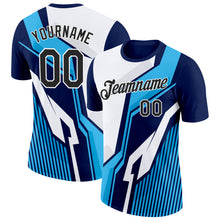 Load image into Gallery viewer, Custom Navy Black-White 3D Esports Performance T-Shirt