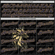 Load image into Gallery viewer, Custom Black Navy-Old Gold 3D Esports Performance T-Shirt