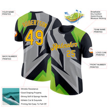 Load image into Gallery viewer, Custom Black Gold Navy-White 3D Esports Performance T-Shirt