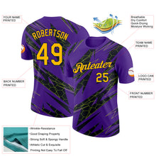 Load image into Gallery viewer, Custom Purple Gold Black-Navy 3D Esports Performance T-Shirt