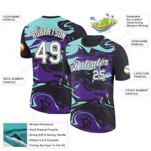 Load image into Gallery viewer, Custom Black Ice Blue-Purple 3D Esports Performance T-Shirt