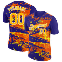 Load image into Gallery viewer, Custom Dark Purple Gold-Orange 3D Esports Performance T-Shirt