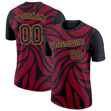 Load image into Gallery viewer, Custom Crimson Black-Old Gold 3D Esports Performance T-Shirt