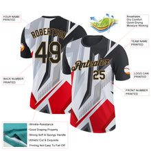 Load image into Gallery viewer, Custom Black Red Gray-Old Gold 3D Esports Performance T-Shirt