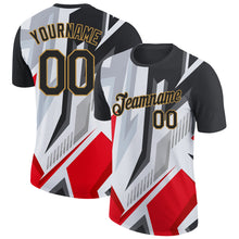 Load image into Gallery viewer, Custom Black Red Gray-Old Gold 3D Esports Performance T-Shirt
