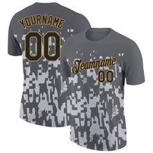 Load image into Gallery viewer, Custom Steel Gray Black Silver-Old Gold 3D Esports Performance T-Shirt