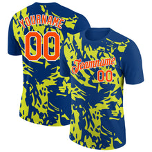 Load image into Gallery viewer, Custom US Navy Blue Orange-Neon Yellow 3D Esports Performance T-Shirt
