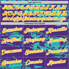 Load image into Gallery viewer, Custom Purple Gold-Aqua 3D Esports Performance T-Shirt