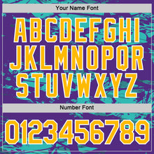 Load image into Gallery viewer, Custom Purple Gold-Aqua 3D Esports Performance T-Shirt