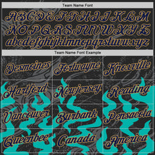 Load image into Gallery viewer, Custom Black Navy Aqua Gray-Old Gold 3D Esports Performance T-Shirt