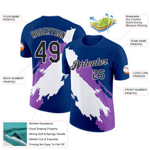 Load image into Gallery viewer, Custom US Navy Blue Black-Medium Purple 3D Esports Performance T-Shirt