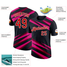 Load image into Gallery viewer, Custom Black Red Maroon-Hot Pink 3D Esports Performance T-Shirt