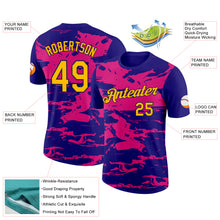 Load image into Gallery viewer, Custom Dark Purple Gold Hot Pink-Navy 3D Esports Performance T-Shirt