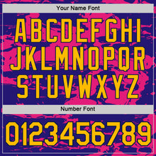 Load image into Gallery viewer, Custom Dark Purple Gold Hot Pink-Navy 3D Esports Performance T-Shirt