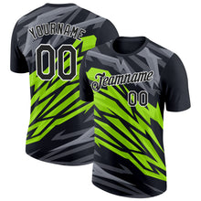 Load image into Gallery viewer, Custom Black Neon Green-Steel Gray 3D Esports Performance T-Shirt