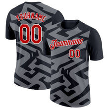 Load image into Gallery viewer, Custom Black Red-Steel Gray 3D Esports Performance T-Shirt