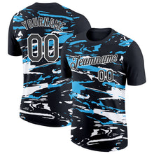 Load image into Gallery viewer, Custom Black Steel Gray-Sky Blue 3D Esports Performance T-Shirt