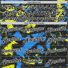 Load image into Gallery viewer, Custom Black Powder Blue-Neon Yellow 3D Esports Performance T-Shirt