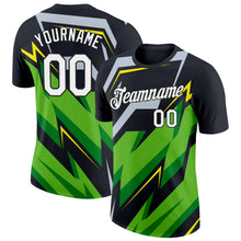 Load image into Gallery viewer, Custom Black Aurora Green Silver-Light Yellow 3D Esports Performance T-Shirt