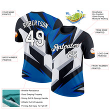Load image into Gallery viewer, Custom Black White-Blue 3D Esports Performance T-Shirt