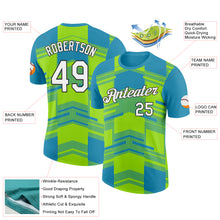 Load image into Gallery viewer, Custom Panther Blue Neon Green-Black 3D Esports Performance T-Shirt