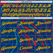 Load image into Gallery viewer, Custom US Navy Blue Yellow Teal Fire Red-Navy 3D Esports Performance T-Shirt