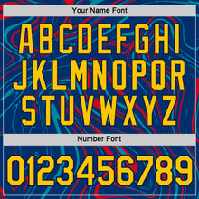 Load image into Gallery viewer, Custom US Navy Blue Yellow Teal Fire Red-Navy 3D Esports Performance T-Shirt