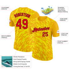 Load image into Gallery viewer, Custom Gold Fire Red-Black 3D Esports Performance T-Shirt