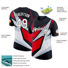 Load image into Gallery viewer, Custom Black Red-Silver 3D Esports Performance T-Shirt