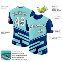 Load image into Gallery viewer, Custom Ice Blue US Navy Blue-Black 3D Esports Performance T-Shirt