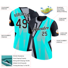 Load image into Gallery viewer, Custom Ice Blue Black-Gray 3D Esports Performance T-Shirt