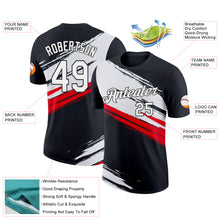 Load image into Gallery viewer, Custom Black White-Fire Red 3D Esports Performance T-Shirt