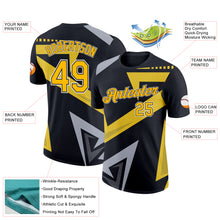 Load image into Gallery viewer, Custom Black Gold-Gray 3D Esports Performance T-Shirt