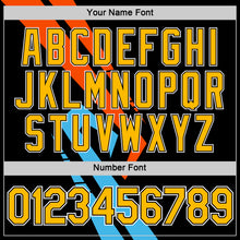 Load image into Gallery viewer, Custom Black Gold Sky Blue-Orange 3D Esports Performance T-Shirt