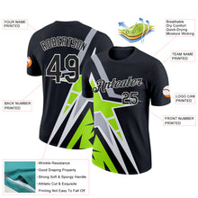 Load image into Gallery viewer, Custom Black Neon Green-Gray 3D Esports Performance T-Shirt