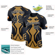 Load image into Gallery viewer, Custom Black Old Gold-White 3D Esports Performance T-Shirt