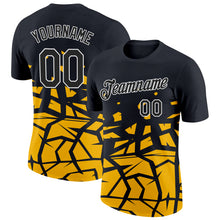 Load image into Gallery viewer, Custom Black Gold-White 3D Esports Performance T-Shirt