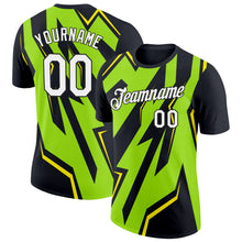 Load image into Gallery viewer, Custom Black Neon Green-Light Yellow 3D Esports Performance T-Shirt