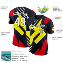 Load image into Gallery viewer, Custom Black Light Yellow-Fire Red 3D Esports Performance T-Shirt