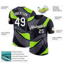 Load image into Gallery viewer, Custom Black Steel Gray-Neon Green 3D Esports Performance T-Shirt