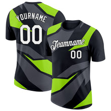 Load image into Gallery viewer, Custom Black Steel Gray-Neon Green 3D Esports Performance T-Shirt