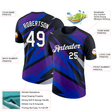 Load image into Gallery viewer, Custom Black Purple-Thunder Blue 3D Esports Performance T-Shirt