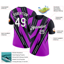 Load image into Gallery viewer, Custom Black White-Purple 3D Esports Performance T-Shirt