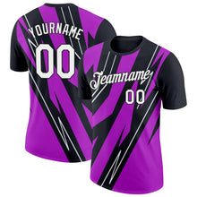 Load image into Gallery viewer, Custom Black White-Purple 3D Esports Performance T-Shirt