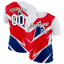 Load image into Gallery viewer, Custom White Fire Red US Navy Blue-Black 3D Esports Performance T-Shirt