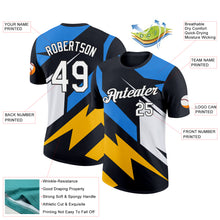 Load image into Gallery viewer, Custom Black Powder Blue-Gold 3D Esports Performance T-Shirt