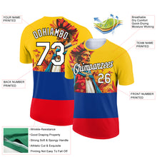 Load image into Gallery viewer, Custom Gold Royal Fire Red-Black 3D Pattern Design Sailing Columbus Day Performance T-Shirt